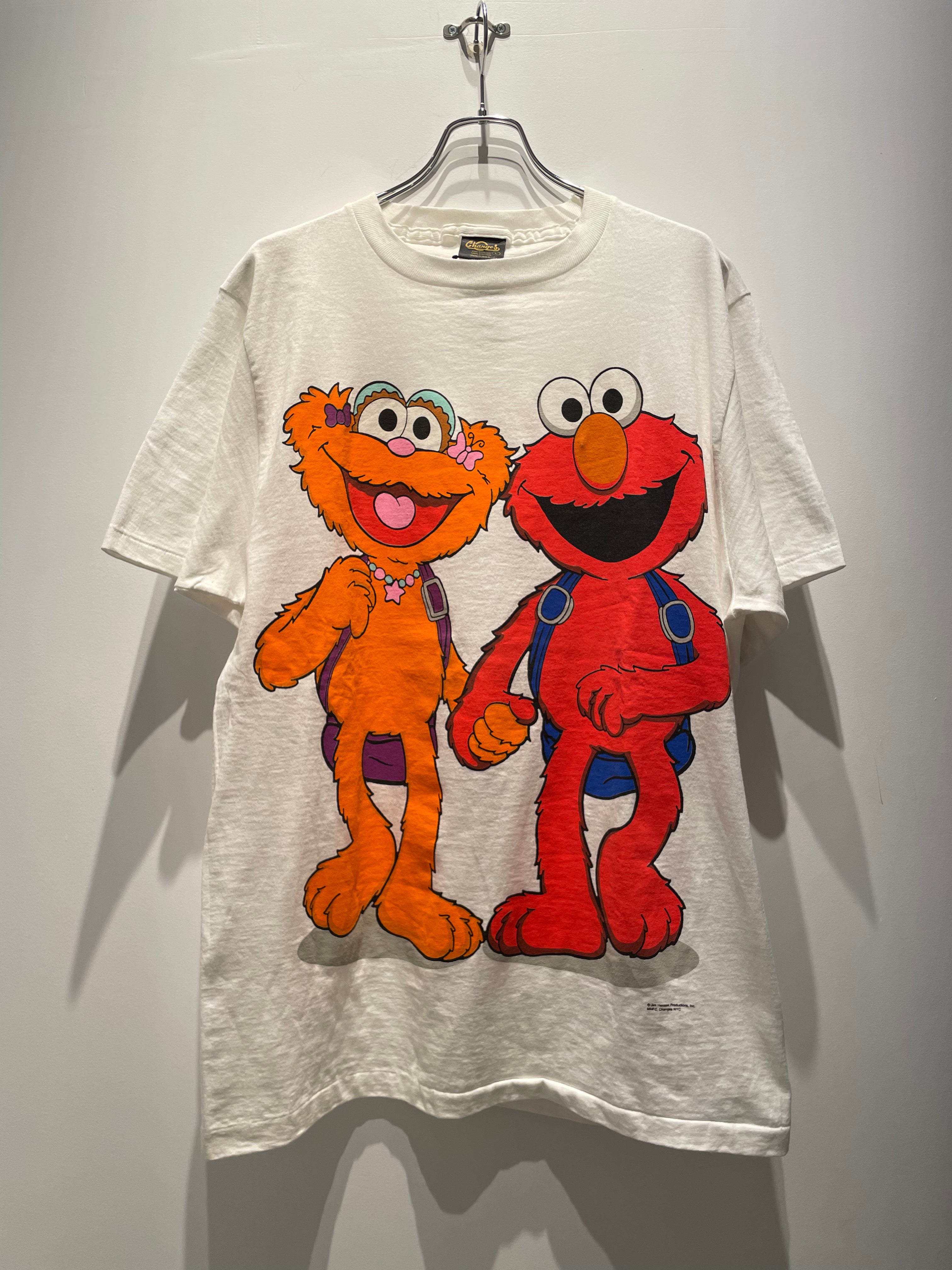 【古着】90's セサミストリート エルモ＆ゾーイ Tシャツ シングルステッチ