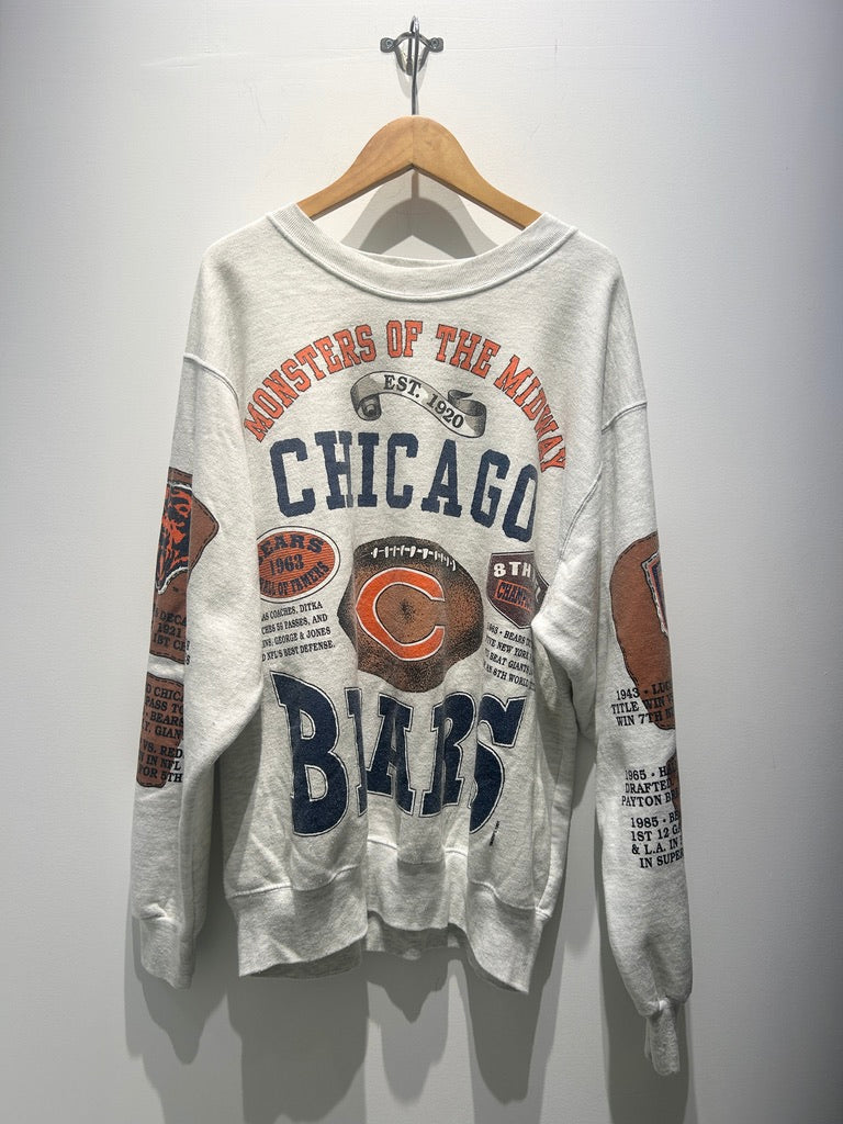 【古着】90's NFL シカゴ・ベアーズ Chicago Bears スウェット トレーナー グレー