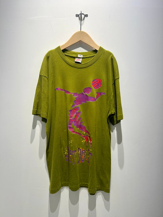 【古着】90's NIKE ナイキ Tシャツ JUST DO IT シングルステッチ 銀タグ グリーン 緑