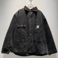 【古着】80's~90's Carhartt カーハート ブラック デニム カバーオール ミシガンチョアコート ダックワークジャケット