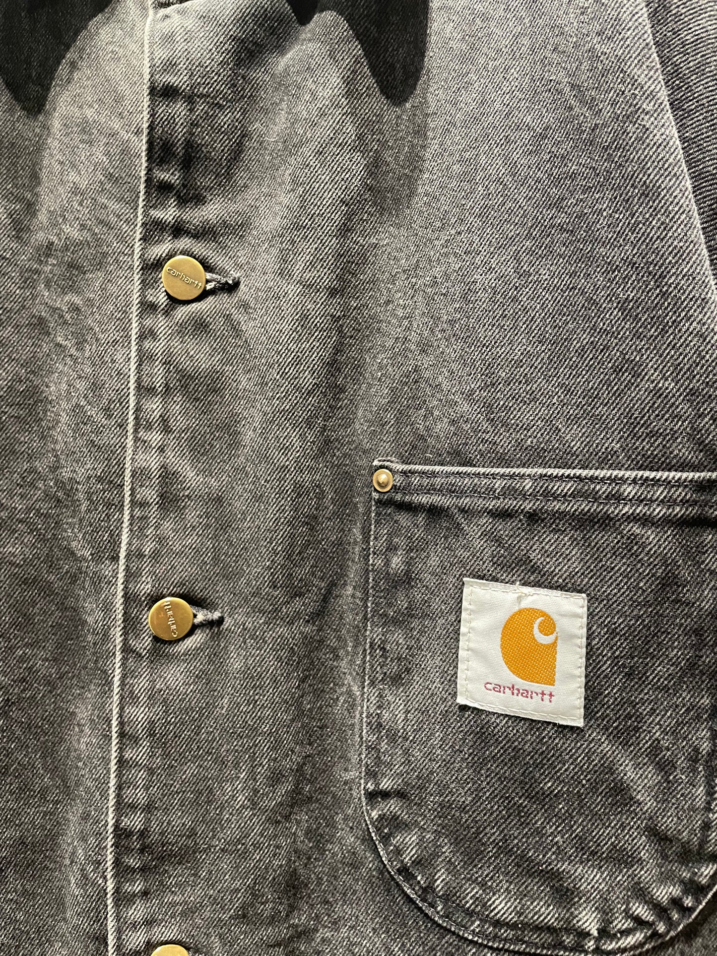 【古着】80's~90's Carhartt カーハート ブラック デニム カバーオール ミシガンチョアコート ダックワークジャケット