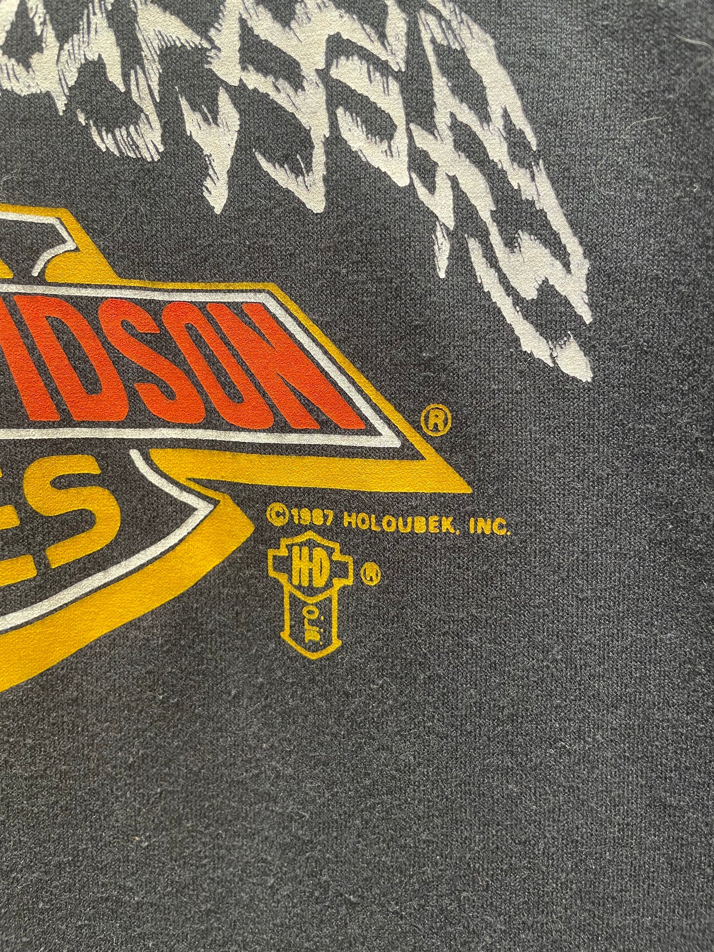 【古着】©️1987  Harley-Davidson ハーレーダビットソン イーグル Tシャツ シングルステッチ