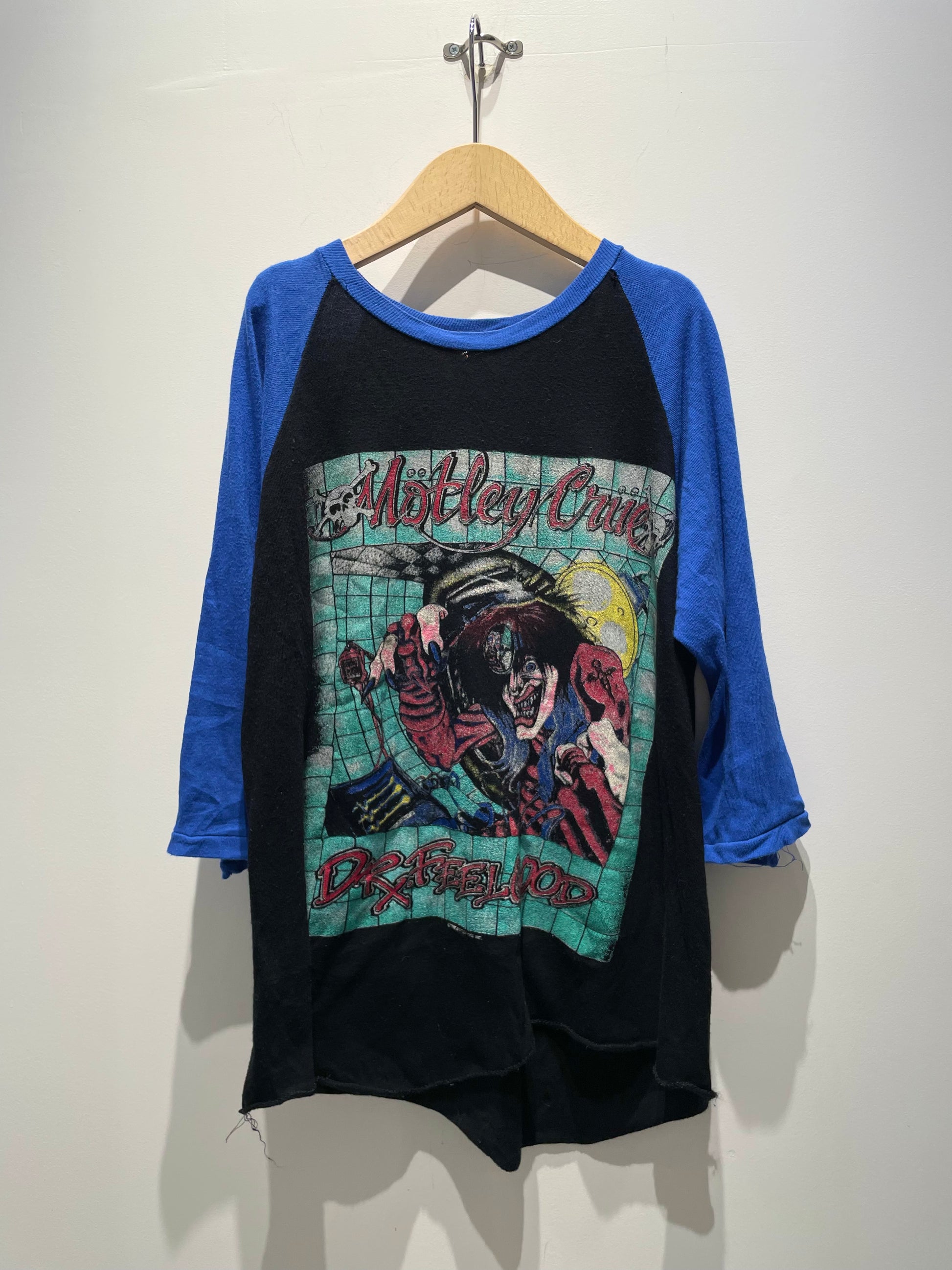 【古着】80's Motley Crue モトリー クルー Dr.Feelgood ラグラン Tシャツ ロック バンドT シングルステッチ