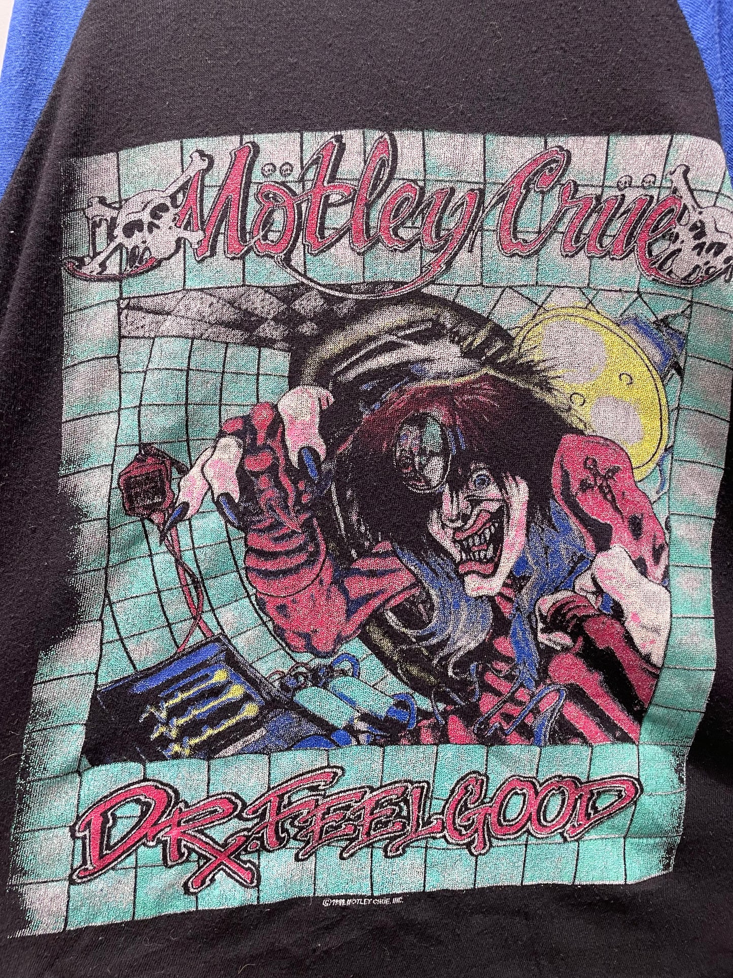 【古着】80's Motley Crue モトリー クルー Dr.Feelgood ラグラン Tシャツ ロック バンドT シングルステッチ