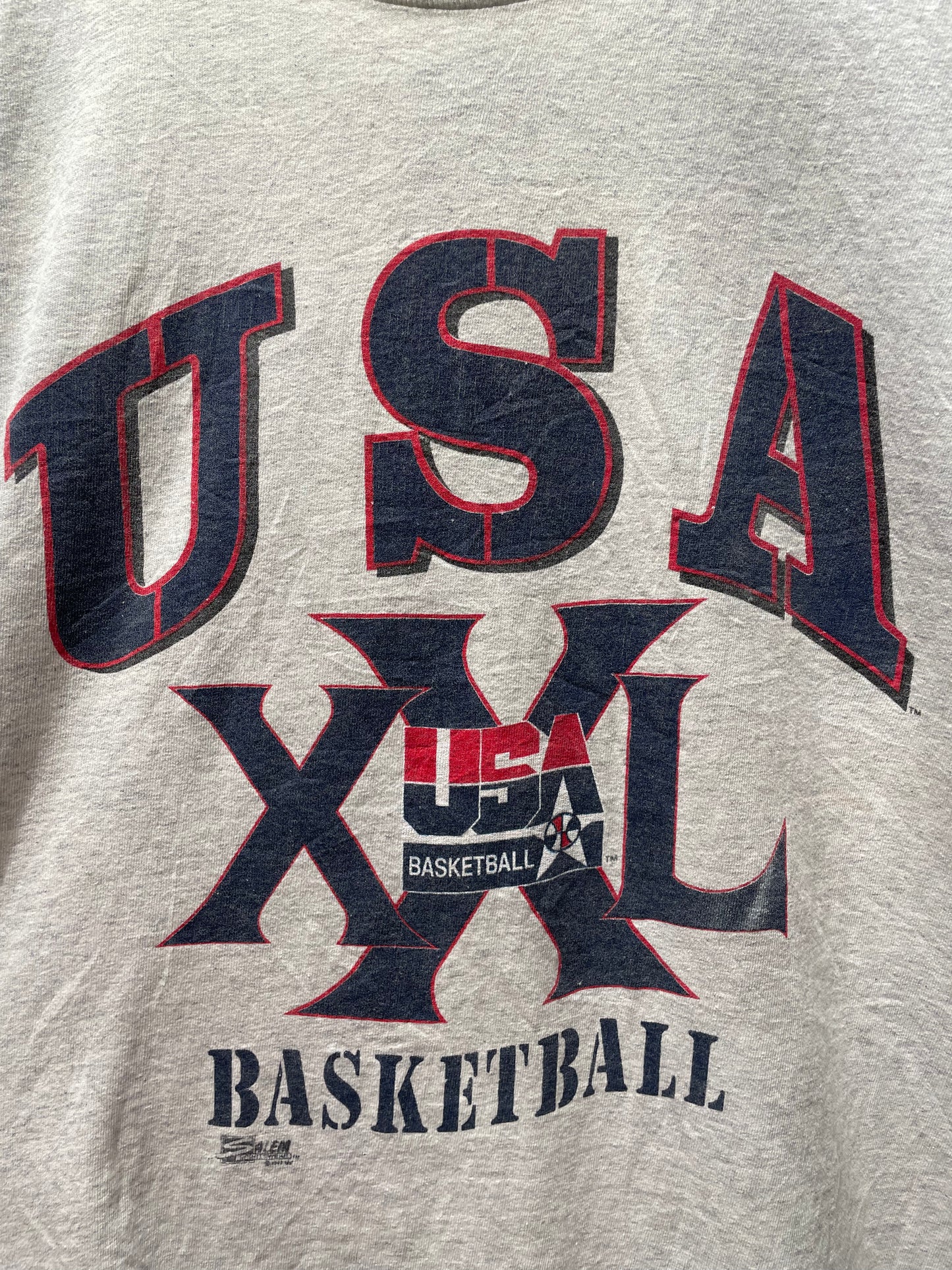 【古着】©️1992 バスケットボール アメリカ代表 ドリームチーム オリンピック USA BASKETBALL Tシャツ シングルステッチ グレー