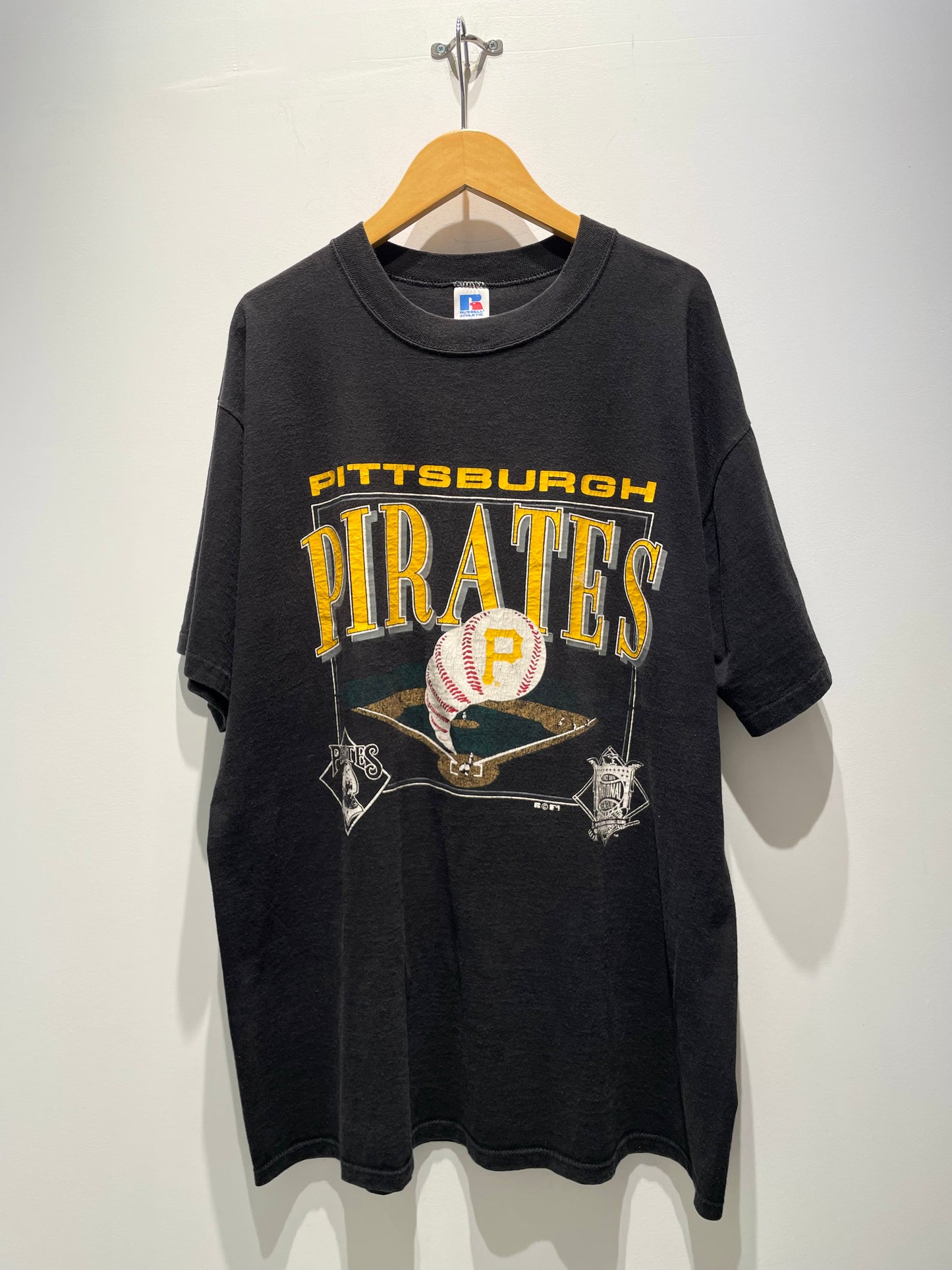 【古着】90's MLB ピッツバーグ・パイレーツ Pittsburgh Pirates Tシャツ シングルステッチ ブラック 黒