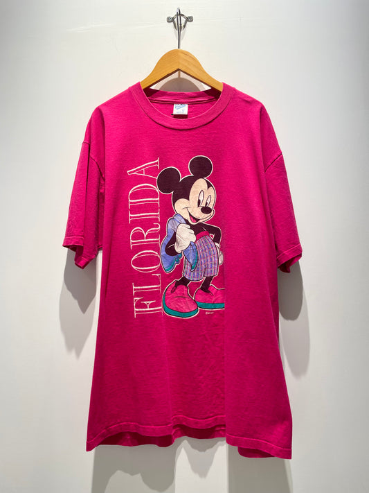 【古着】90's MICKEY ミッキー フロリダ FLORIDA Disney ディズニー Tシャツ ピンク