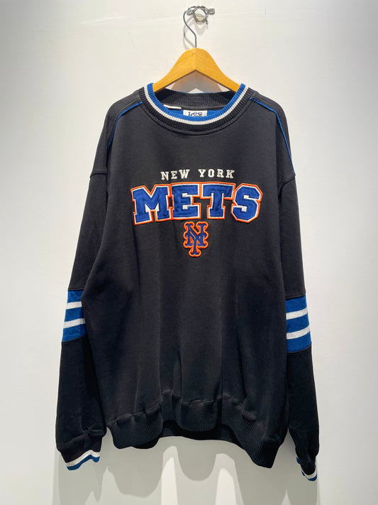 【古着】90's MLB ニューヨーク・メッツ New York Mets Lee スウェット トレーナー ブラック 黒