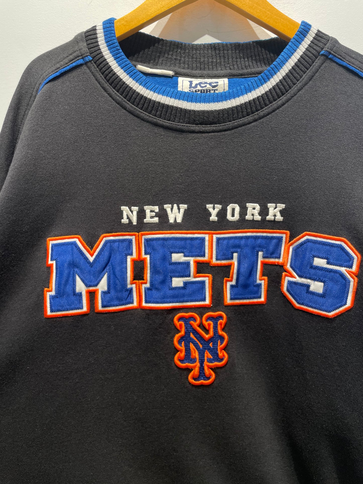 【古着】90's MLB ニューヨーク・メッツ New York Mets Lee スウェット トレーナー ブラック 黒