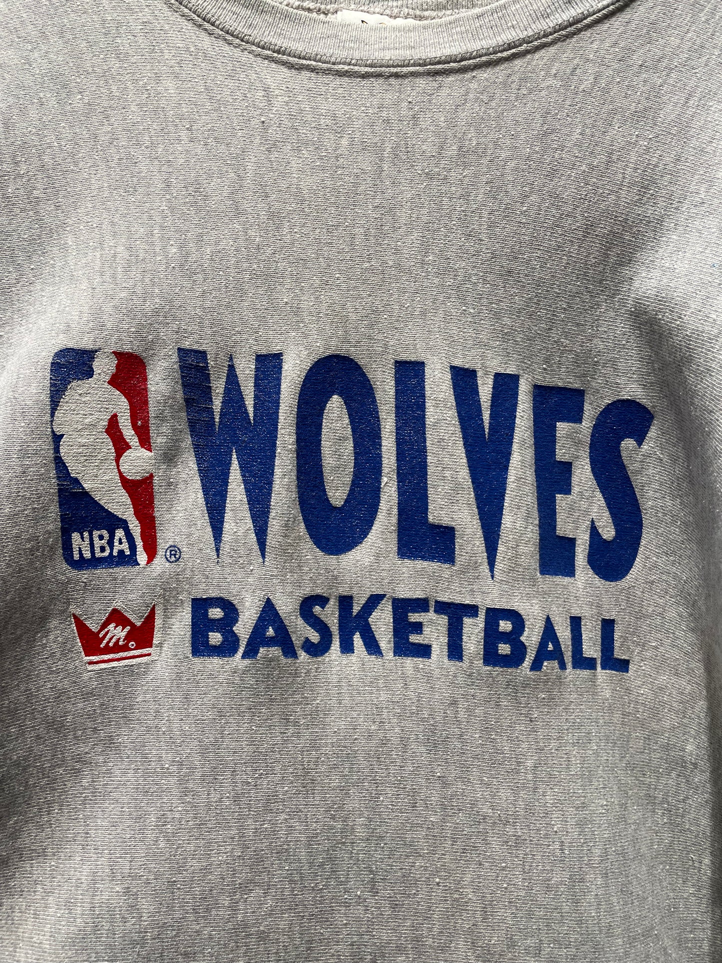 【古着】90's NBA ミネソタ・ティンバーウルブズ Minnesota Timberwolves スウェット トレーナー グレー