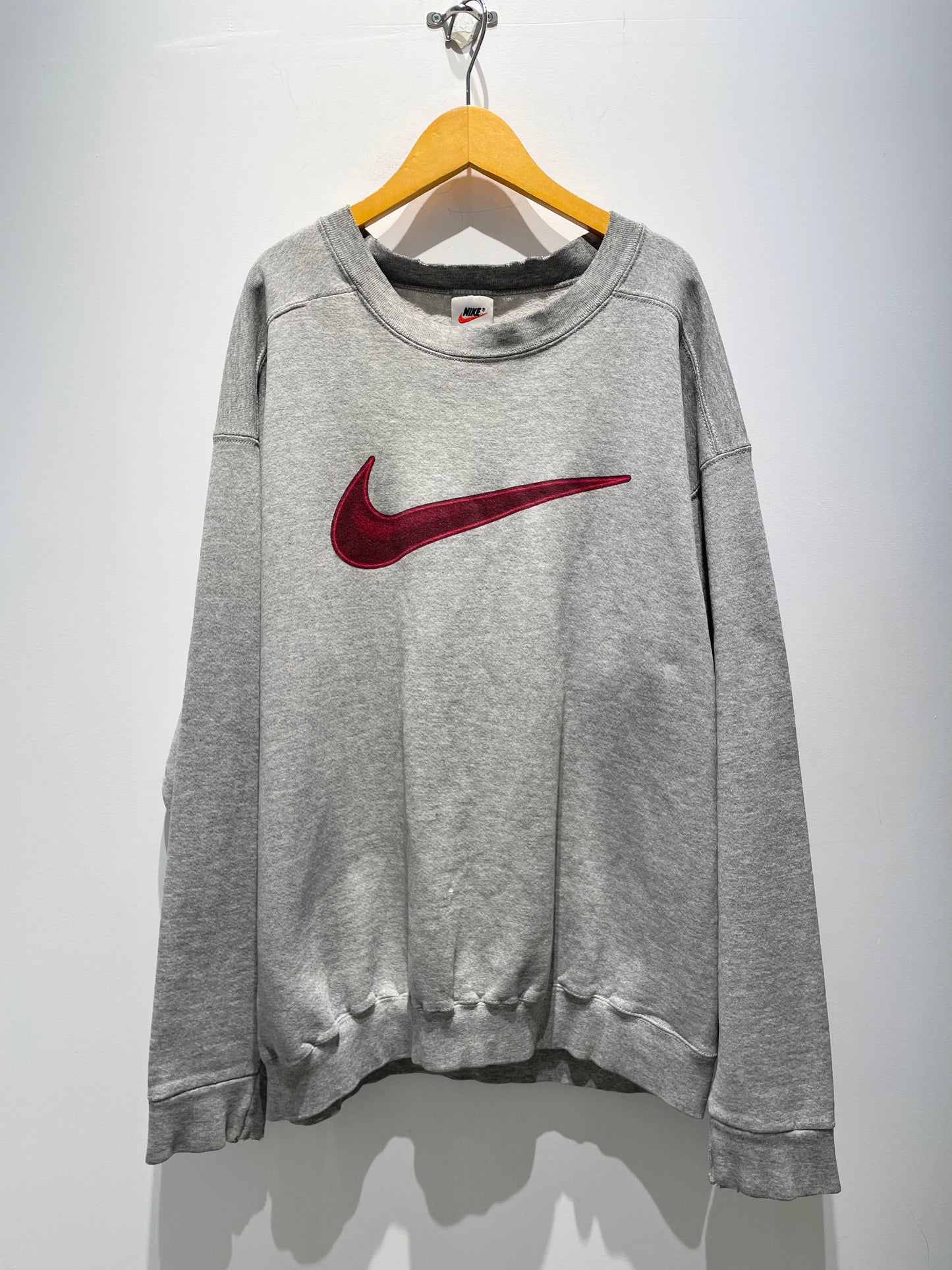 【古着】90's ナイキ NIKE ビッグスウッシュ スウェット トレーナー 白タグ