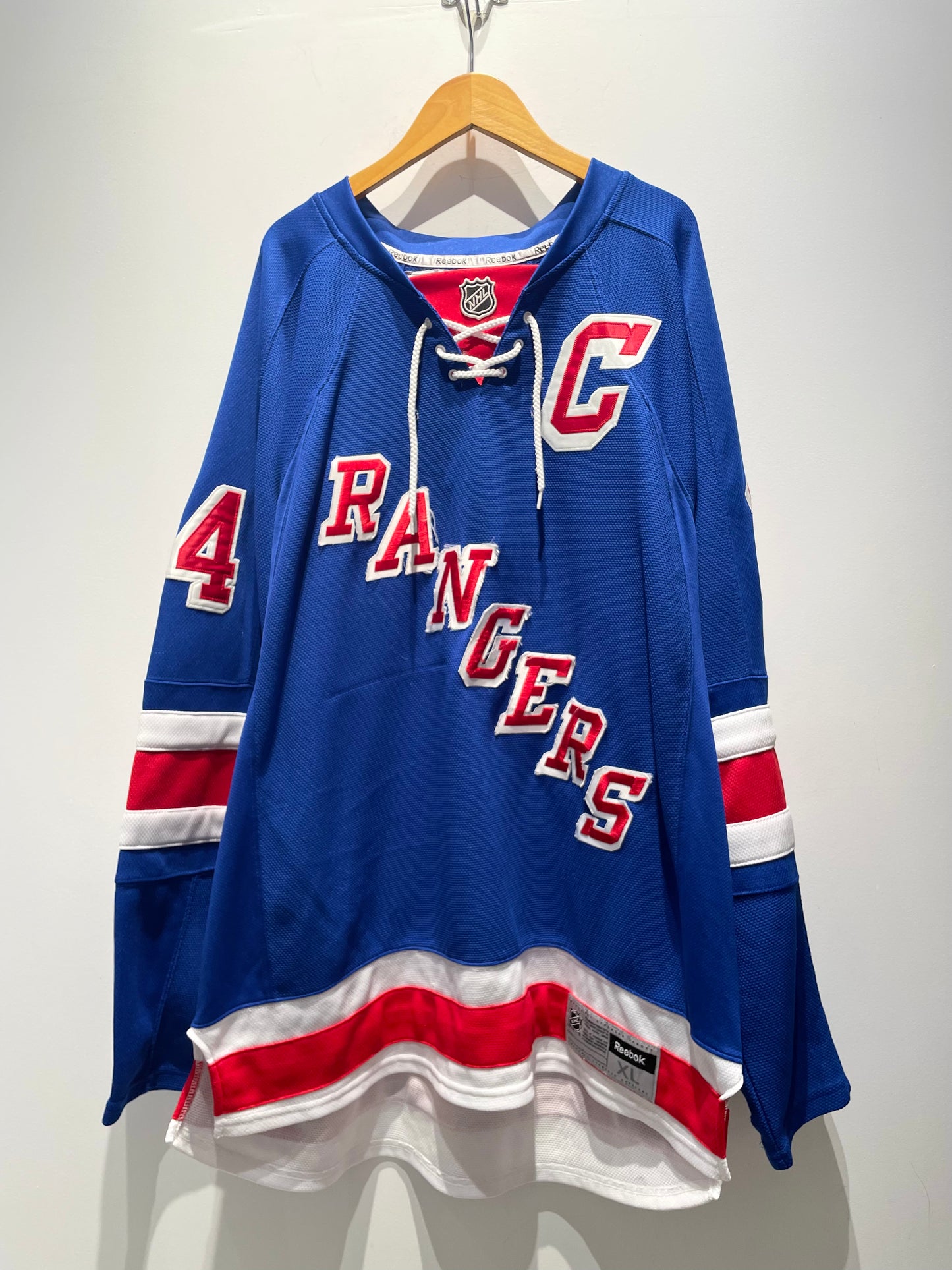 【古着】00's NHL ニューヨーク・レンジャース New York Rangers ホッケーシャツ ユニフォーム ゲームシャツ ジャージ ブルー 青