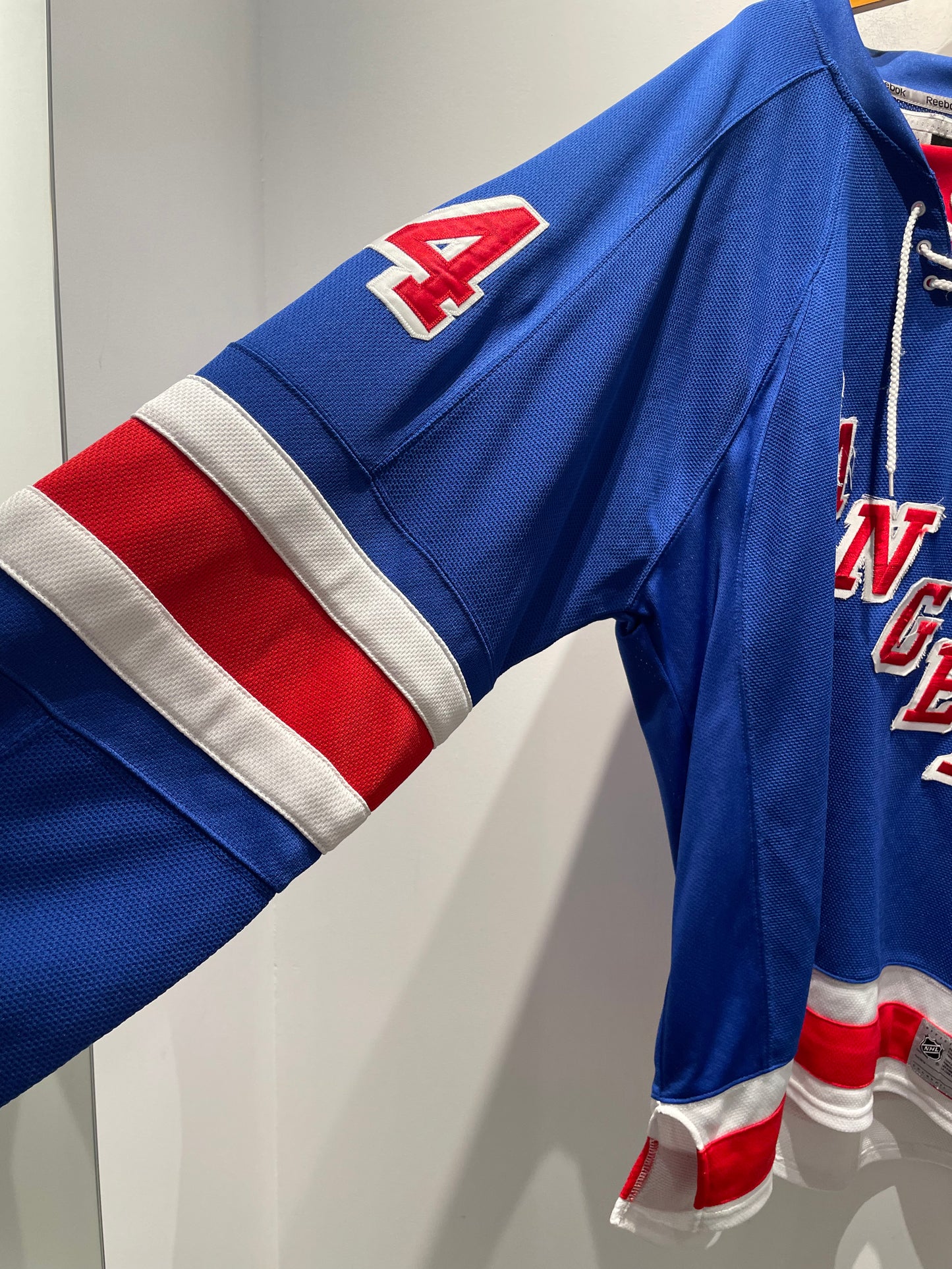 【古着】00's NHL ニューヨーク・レンジャース New York Rangers ホッケーシャツ ユニフォーム ゲームシャツ ジャージ ブルー 青