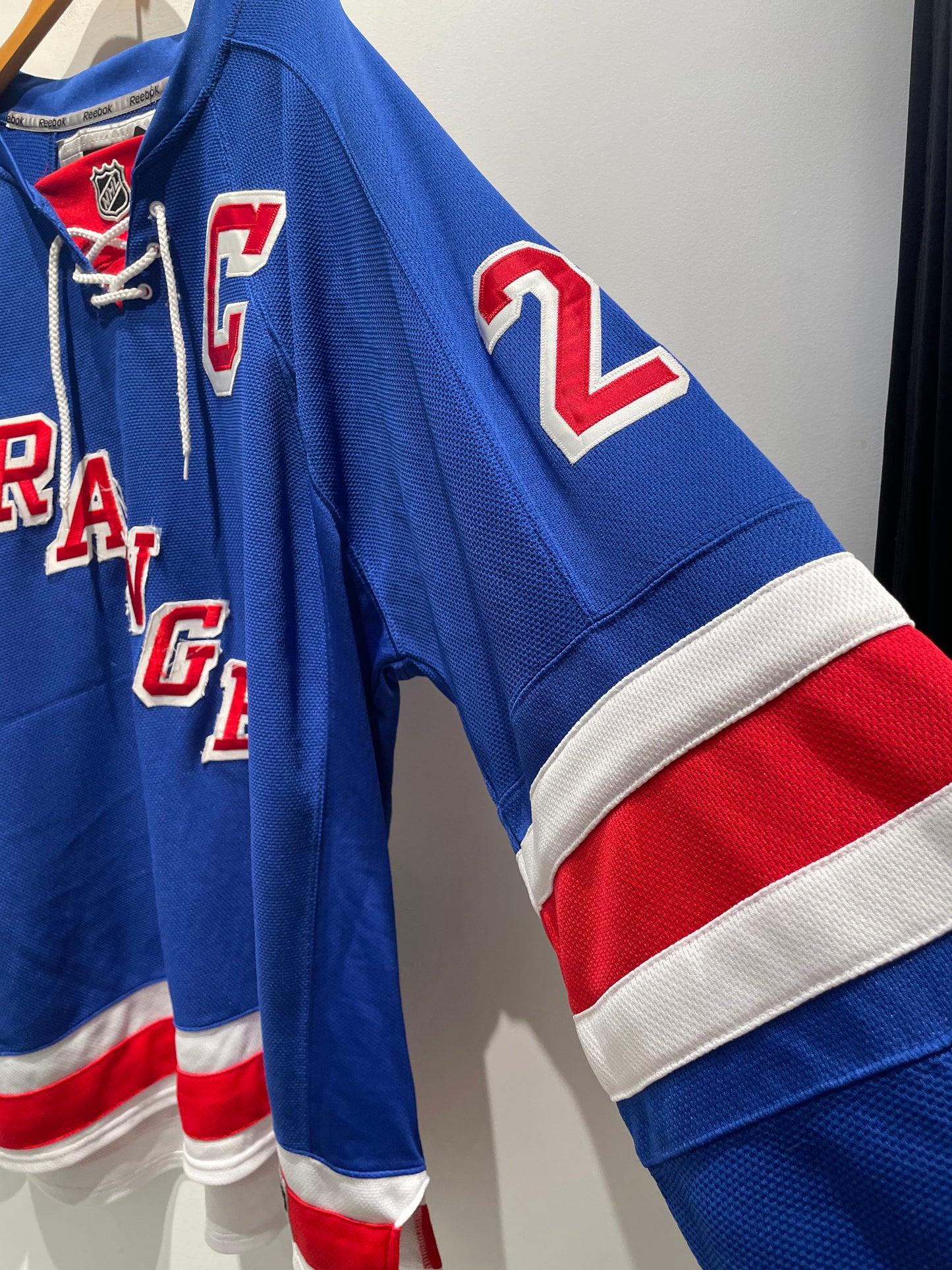 【古着】00's NHL ニューヨーク・レンジャース New York Rangers ホッケーシャツ ユニフォーム ゲームシャツ ジャージ ブルー 青