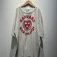 【古着】90s HARVARD COLLEGE ハーバード大学 Tシャツ  霜降りグレー