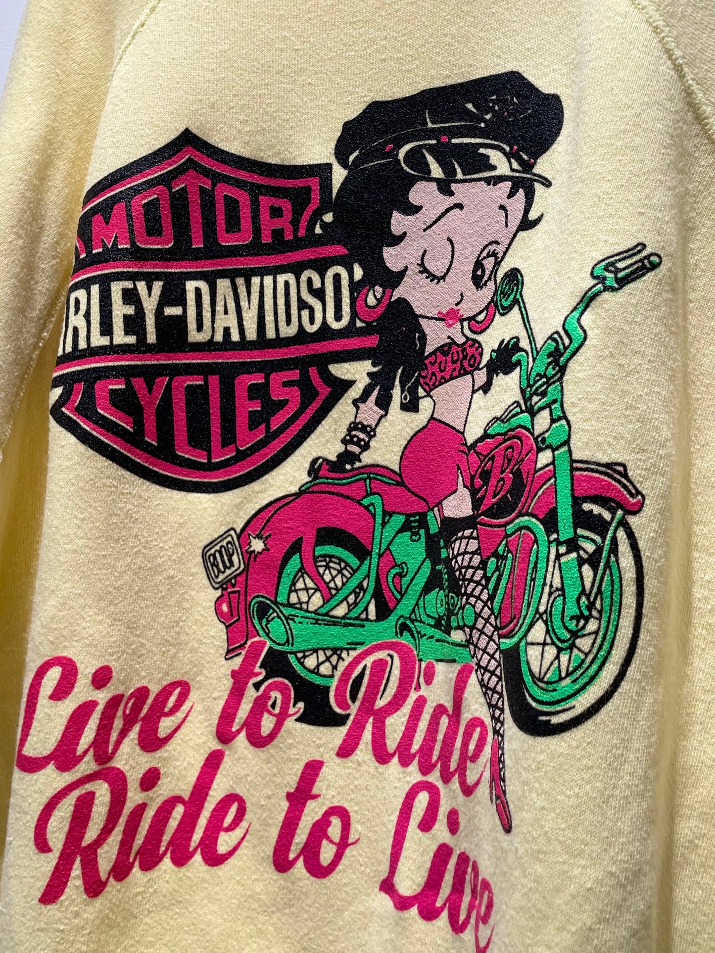 【古着】80's Betty Boop × Harley-Davidson ベティ・ブープ × ハーレーダビッドソン スウェット トレーナー