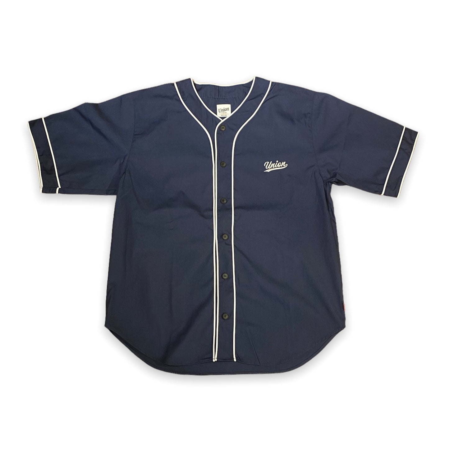 【UNION originals- ユニオンオリジナルス】League Logo Baseball Shirt/ Navy(リーグロゴベースボールシャツ/ネイビー）