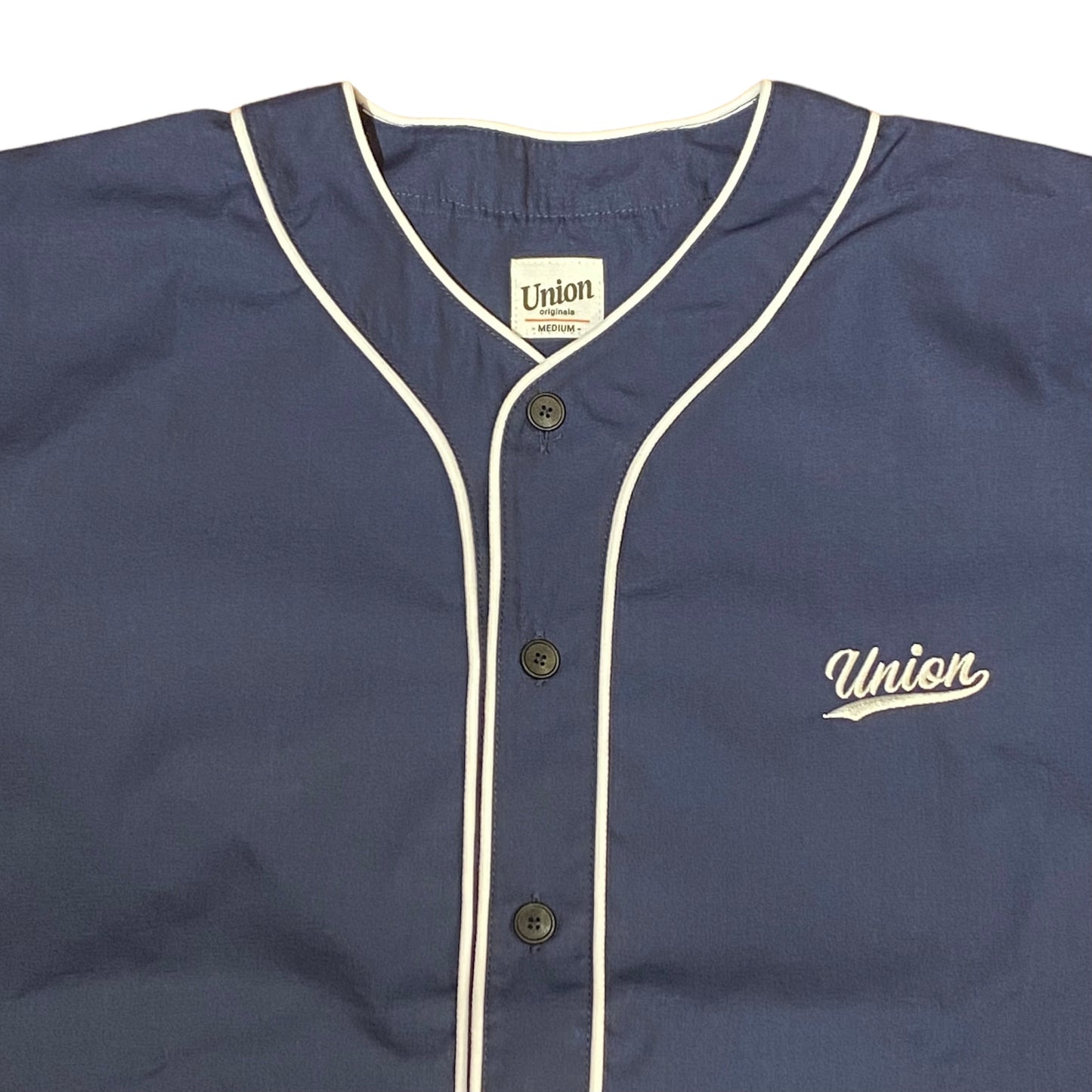 【UNION originals- ユニオンオリジナルス】League Logo Baseball Shirt/ Navy(リーグロゴベースボールシャツ/ネイビー）
