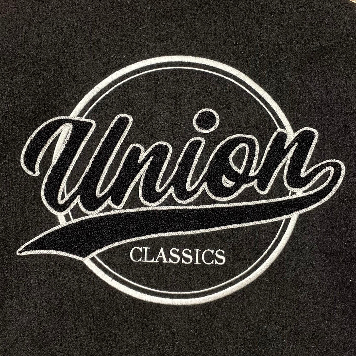 【UNION originals - ユニオンオリジナルス】League Logo Varsity Jacket / Black (リーグロゴ ヴァーシティ ジャケット/ブラック)